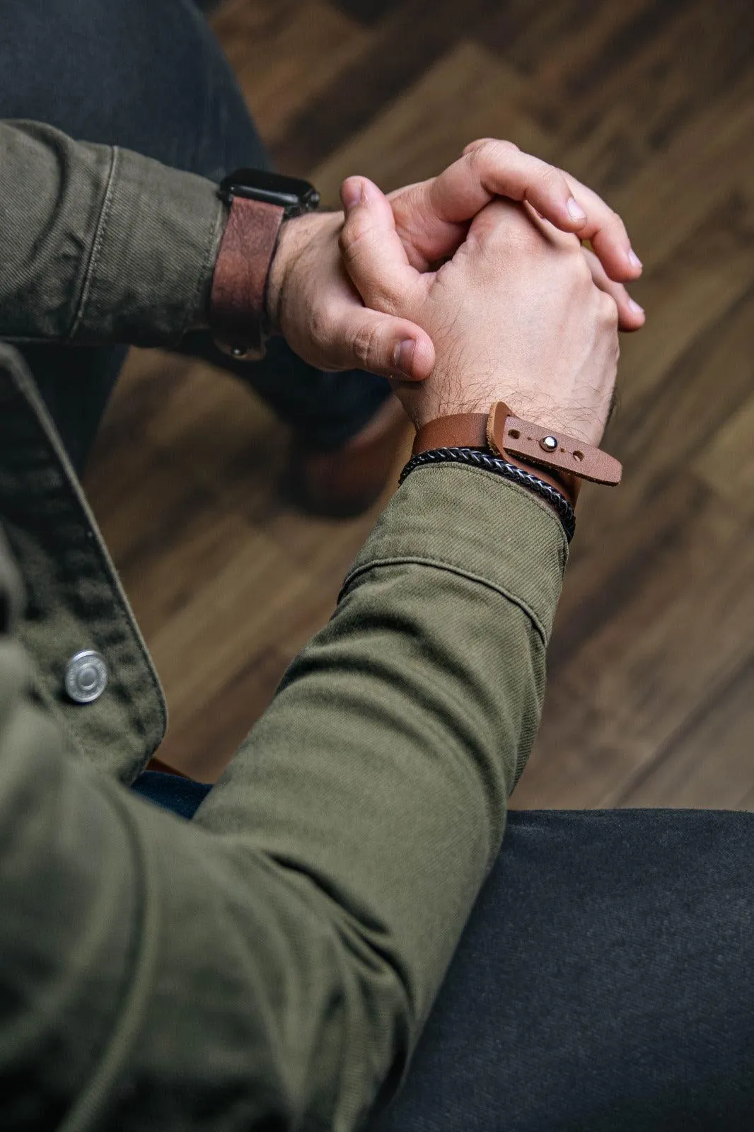Blaire - Mid Brown Leather Bracelet (Unisex)