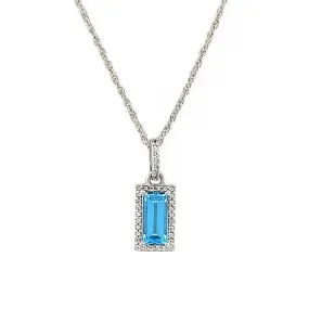 Blue And White Topaz Pendant Necklace