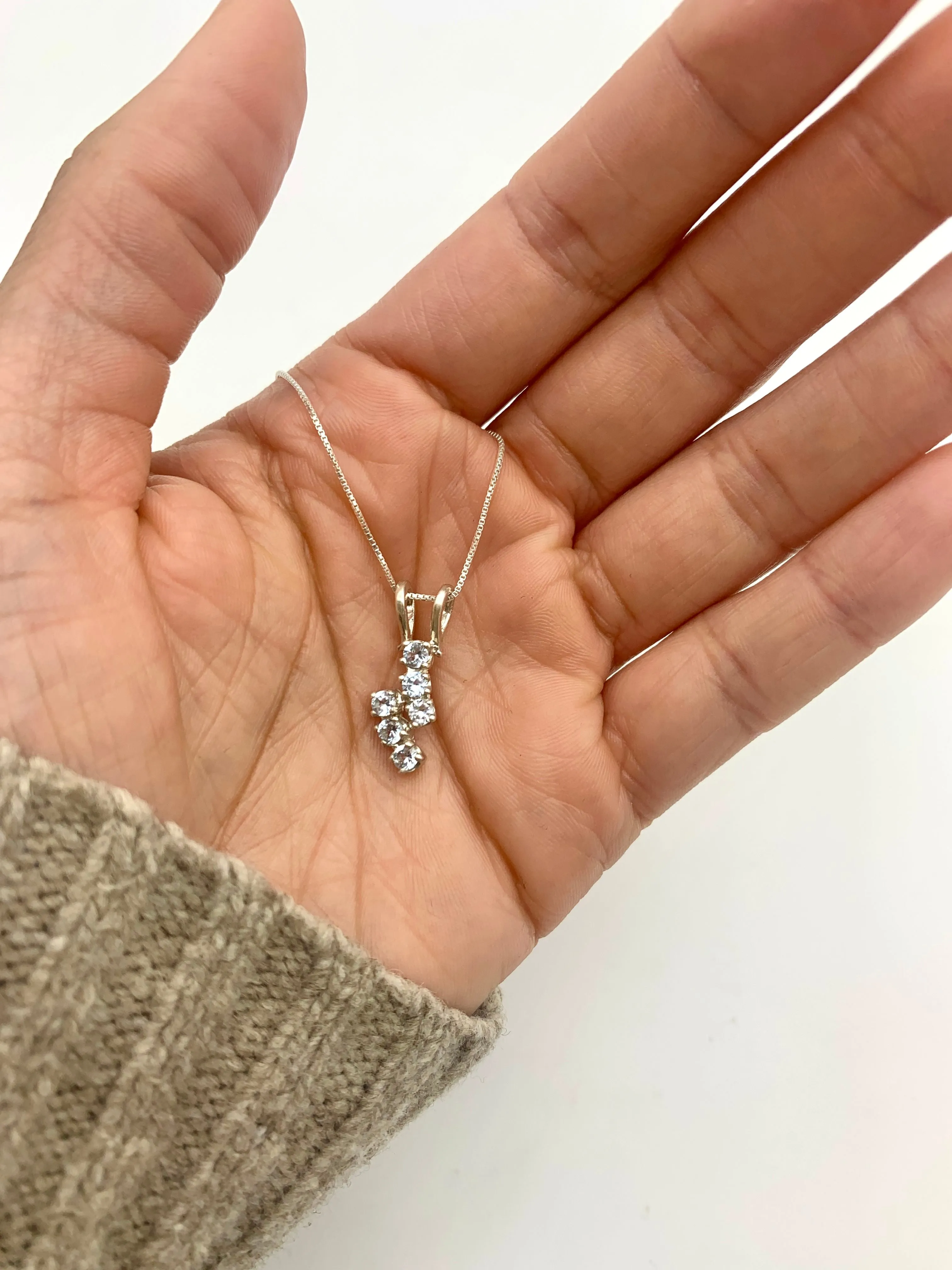 Blue Topaz Necklace - Natural Topaz Necklace - Sky Blue Dainty Pendant