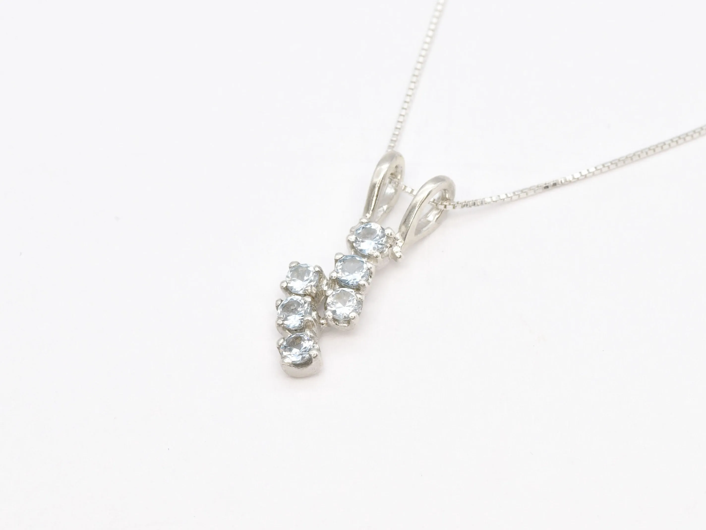 Blue Topaz Necklace - Natural Topaz Necklace - Sky Blue Dainty Pendant