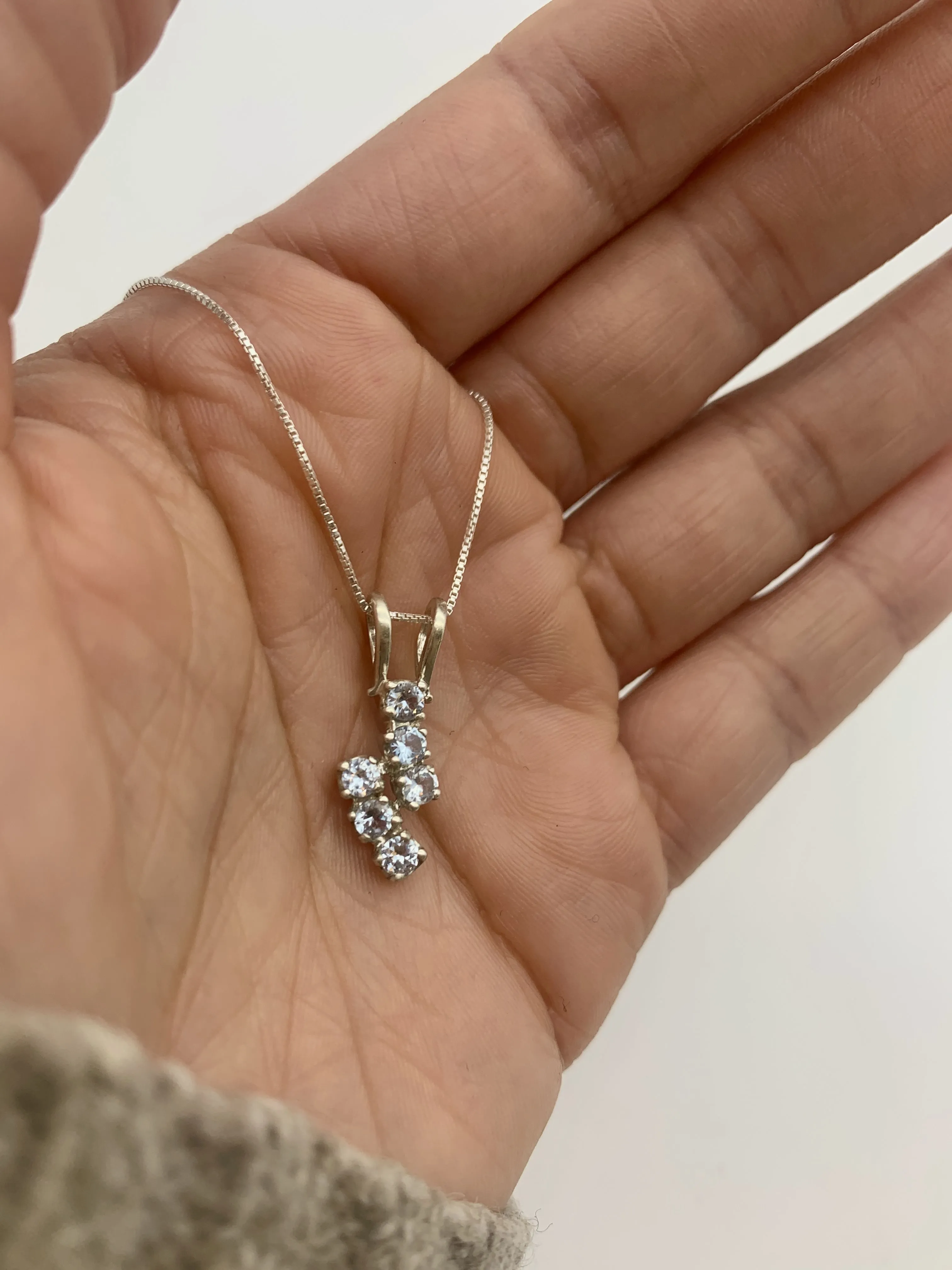 Blue Topaz Necklace - Natural Topaz Necklace - Sky Blue Dainty Pendant