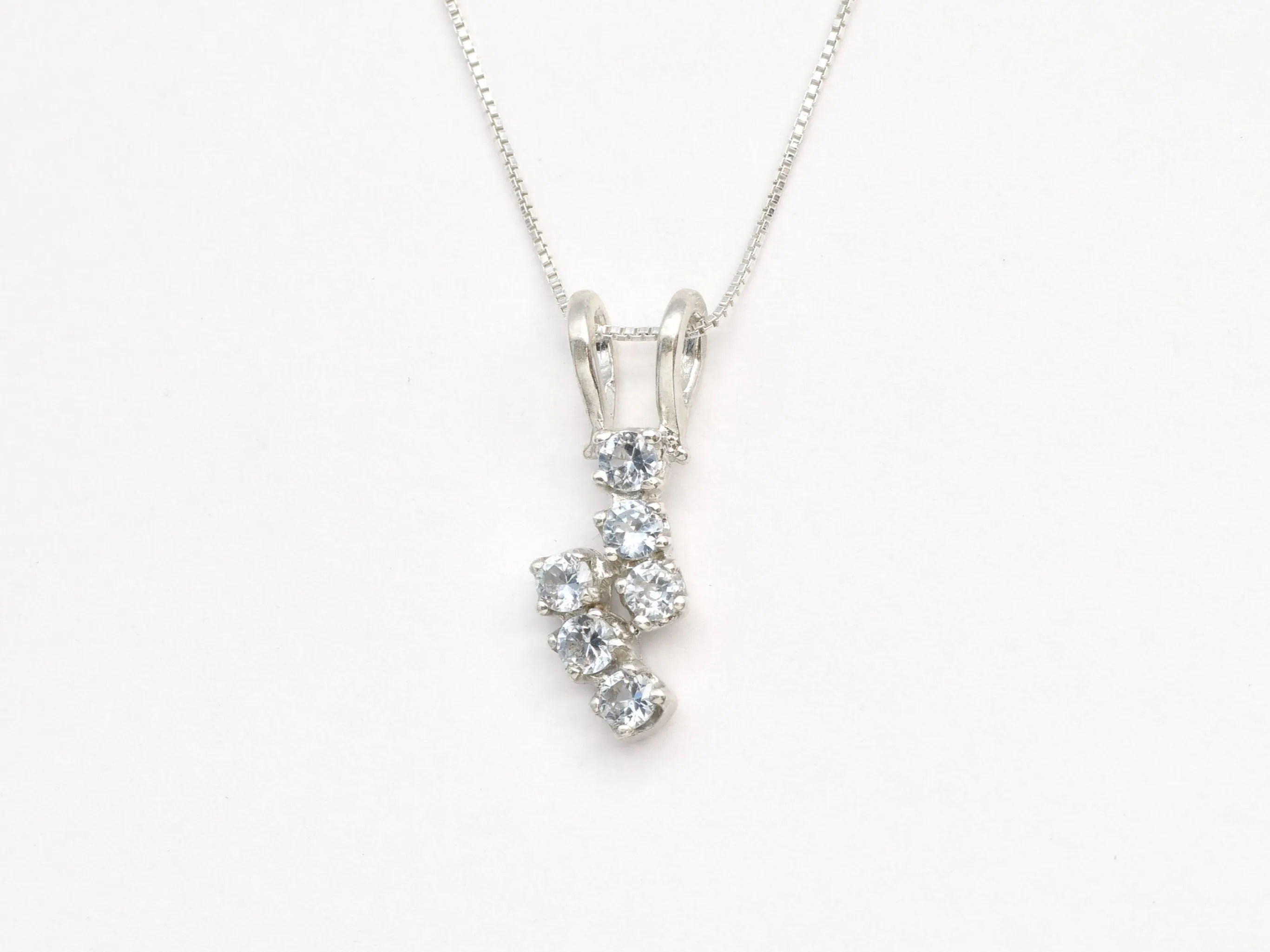 Blue Topaz Necklace - Natural Topaz Necklace - Sky Blue Dainty Pendant