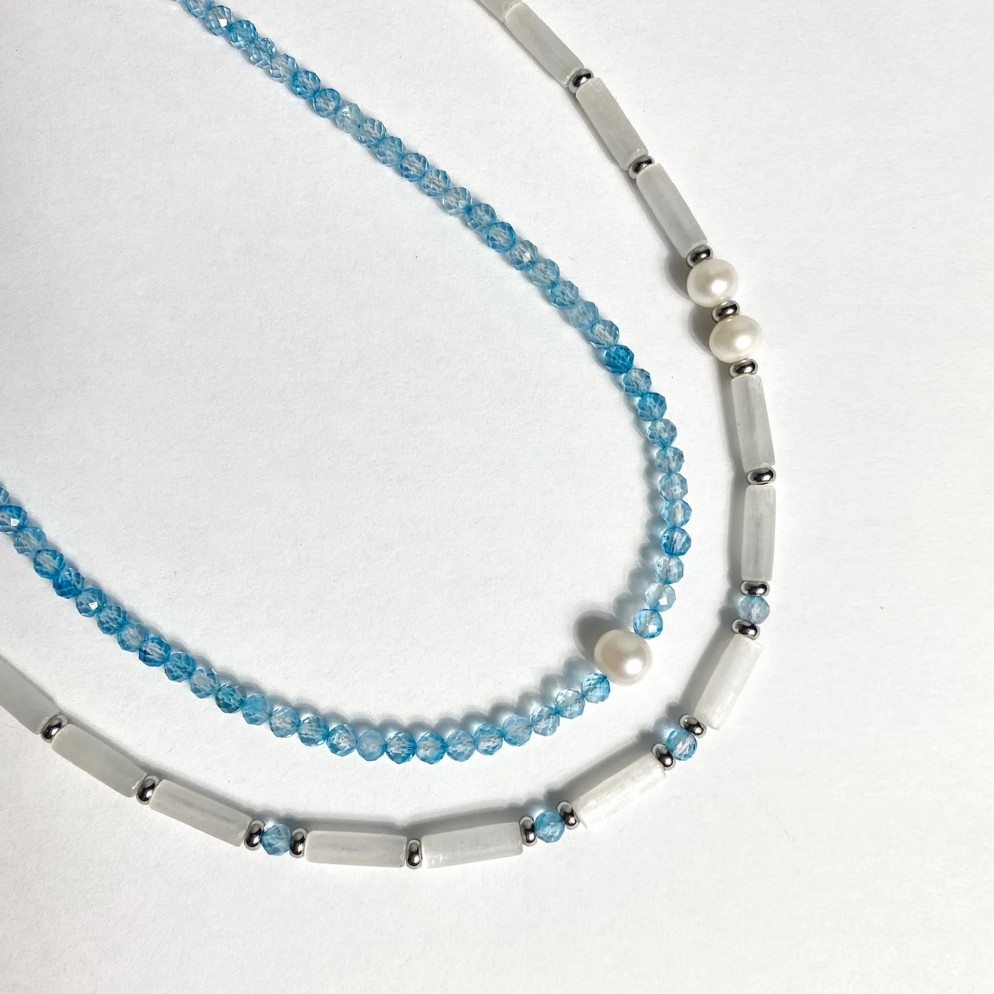 Blue topaz simple necklace