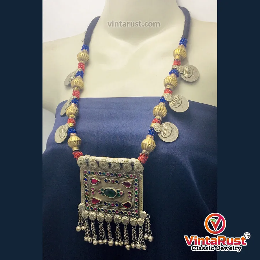 Bohemian Necklace With Golden Beads and Coins