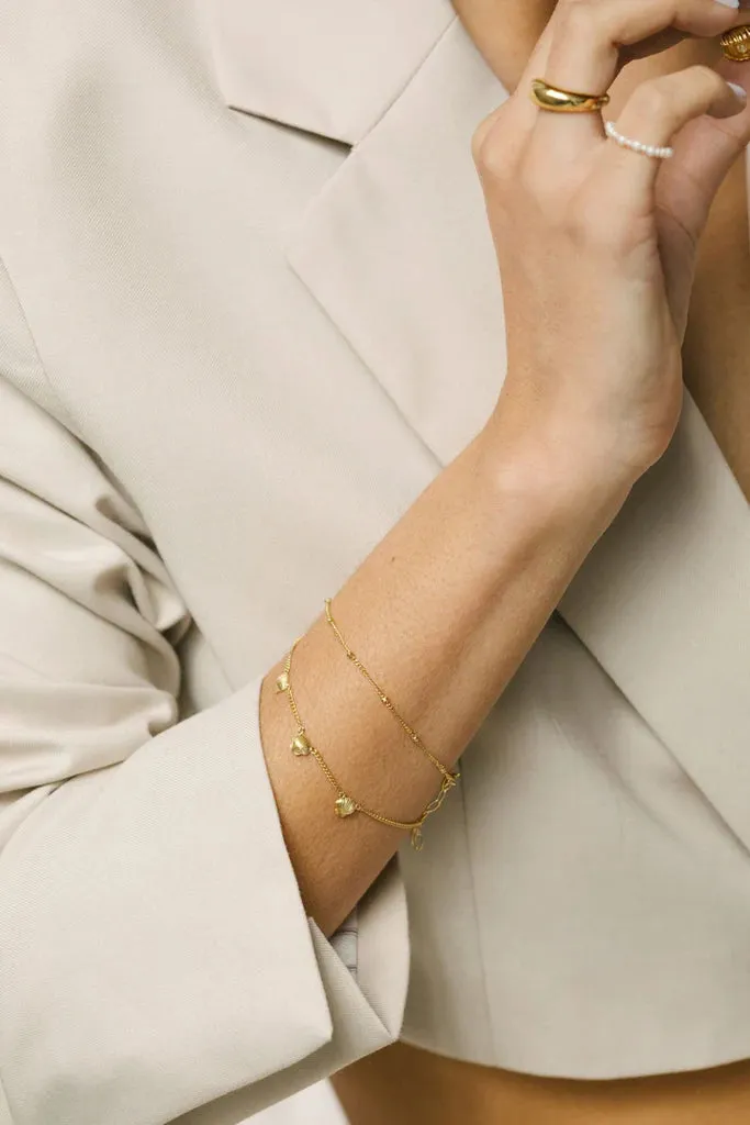 bracelet - stud chain - gold