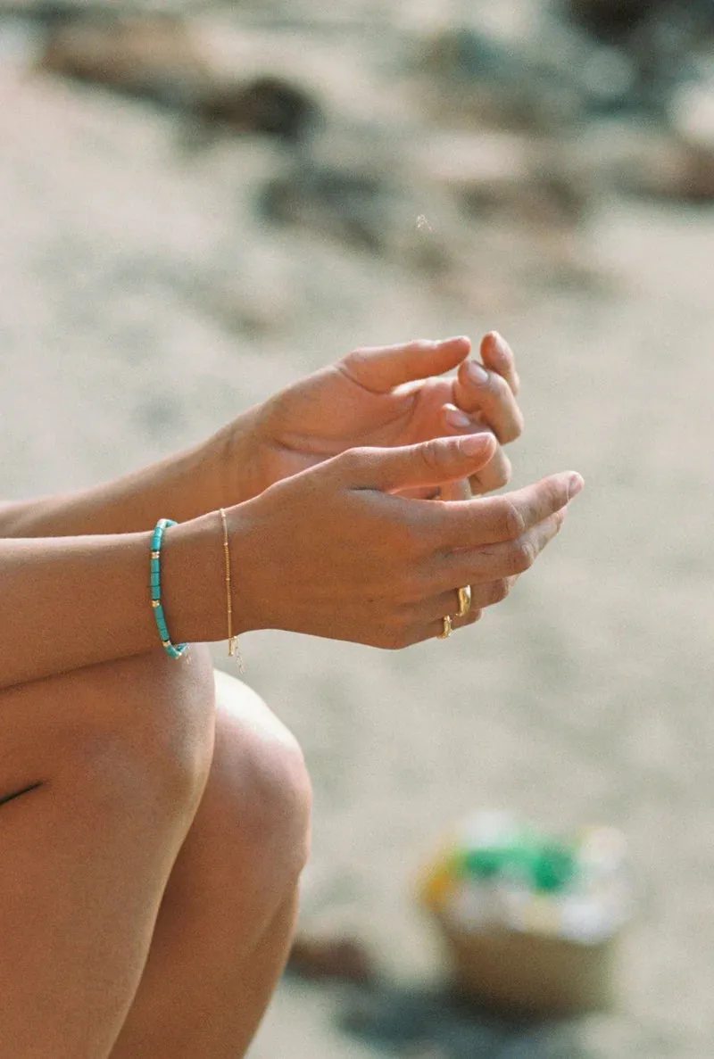 bracelet - stud chain - gold