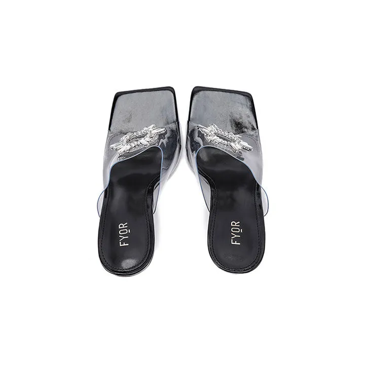 Brooch embellished PVC Mule BB 26
