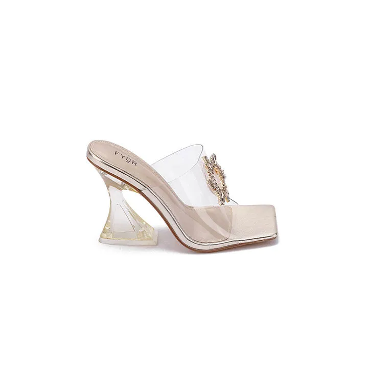 Brooch embellished PVC Mule BB 26