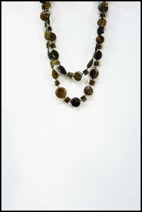 Button Bead Long Necklace