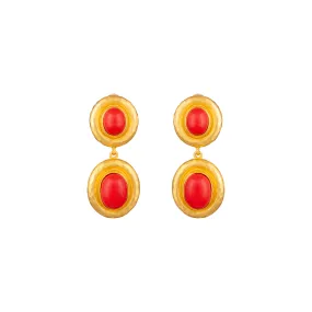 Carla Earrings Red Coral
