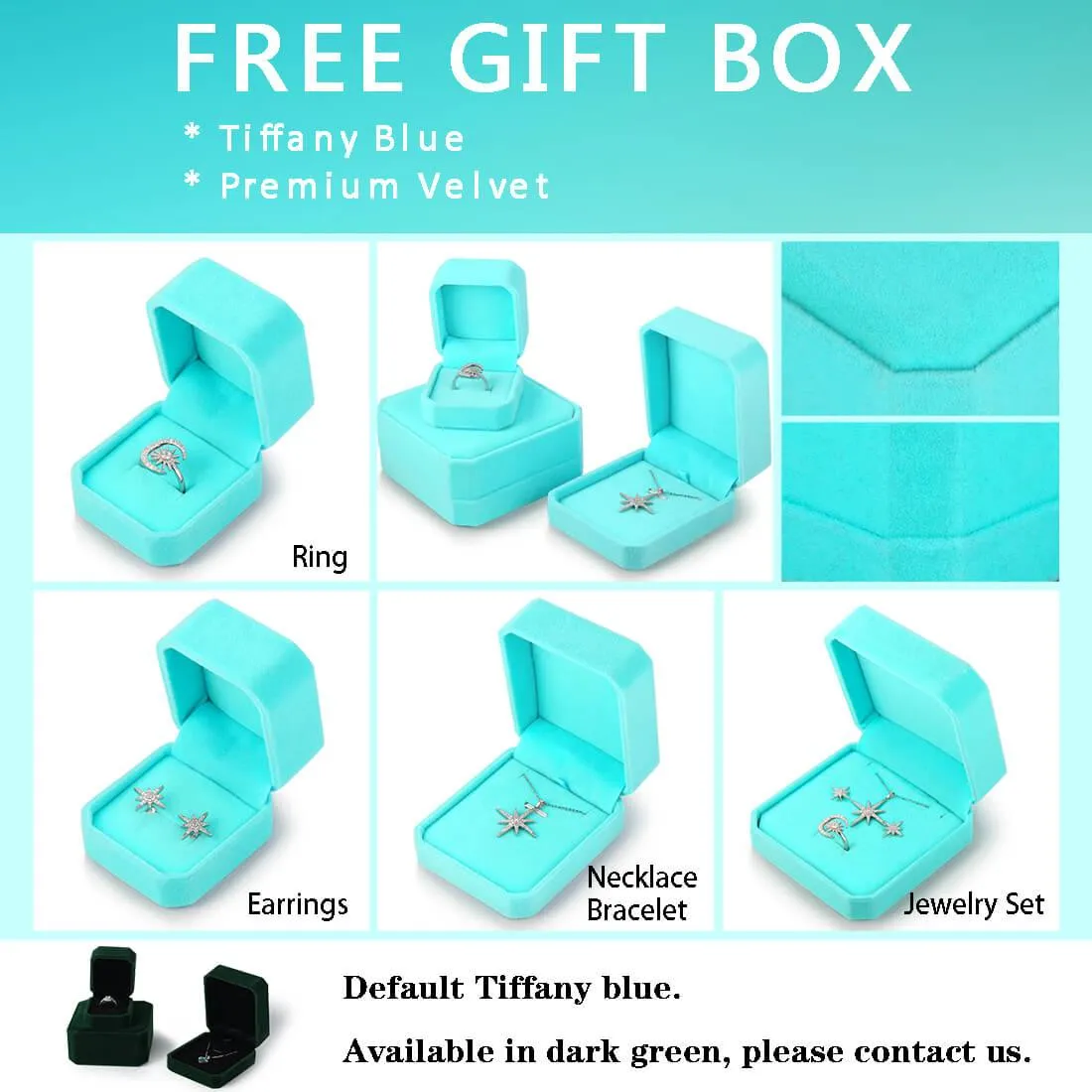Cat Birthstone May Emerald Necklace Earring Jewelry Set Women Girls Birthday Gift