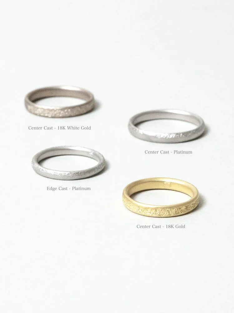 Center Cast 18K White Gold Wedding Band