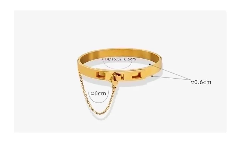 Chain Tassel Titanium Steel Gold Plated Bracelet