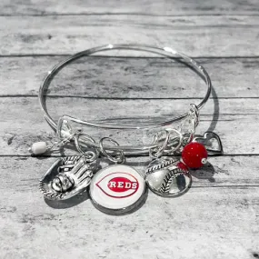 Cincinnati Reds Silver Charm Bracelet