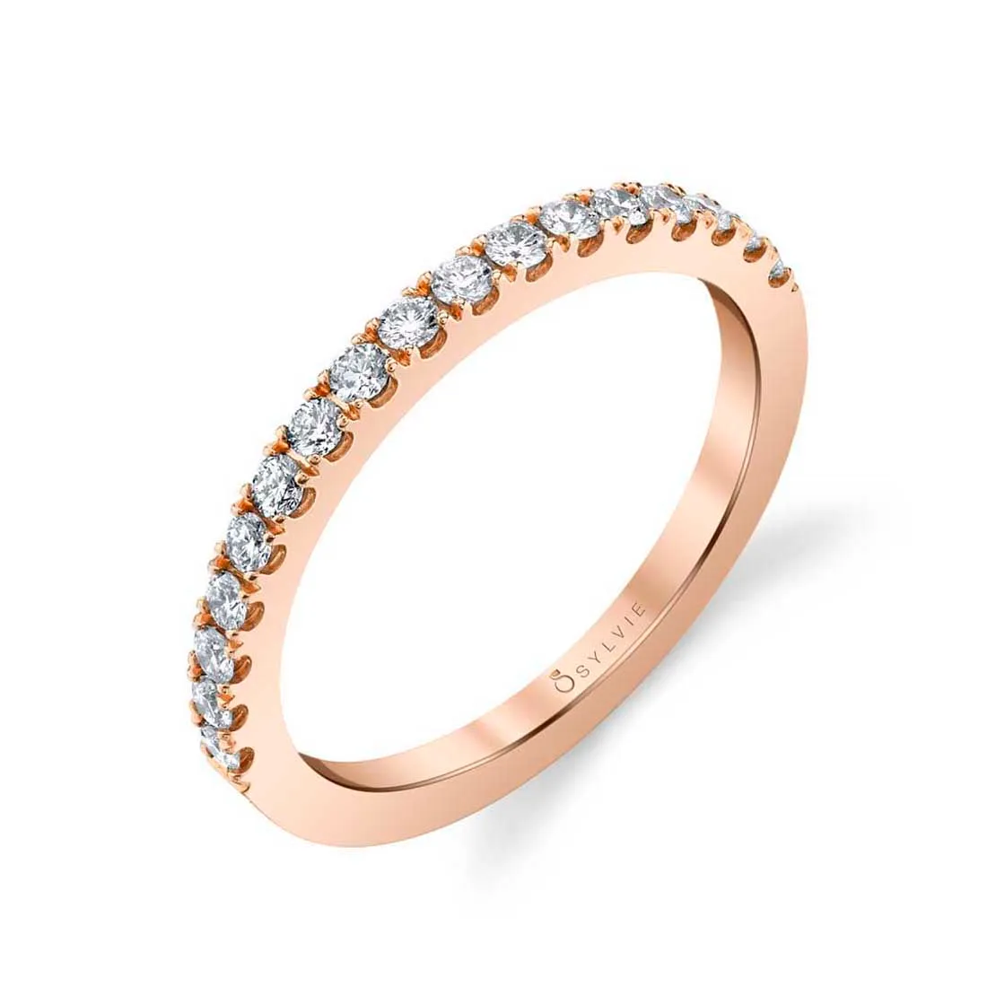 Classic Diamond Wedding Band - Jacalyn 18k Gold Rose