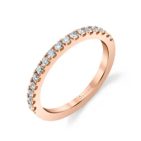 Classic Diamond Wedding Band - Jacalyn 18k Gold Rose