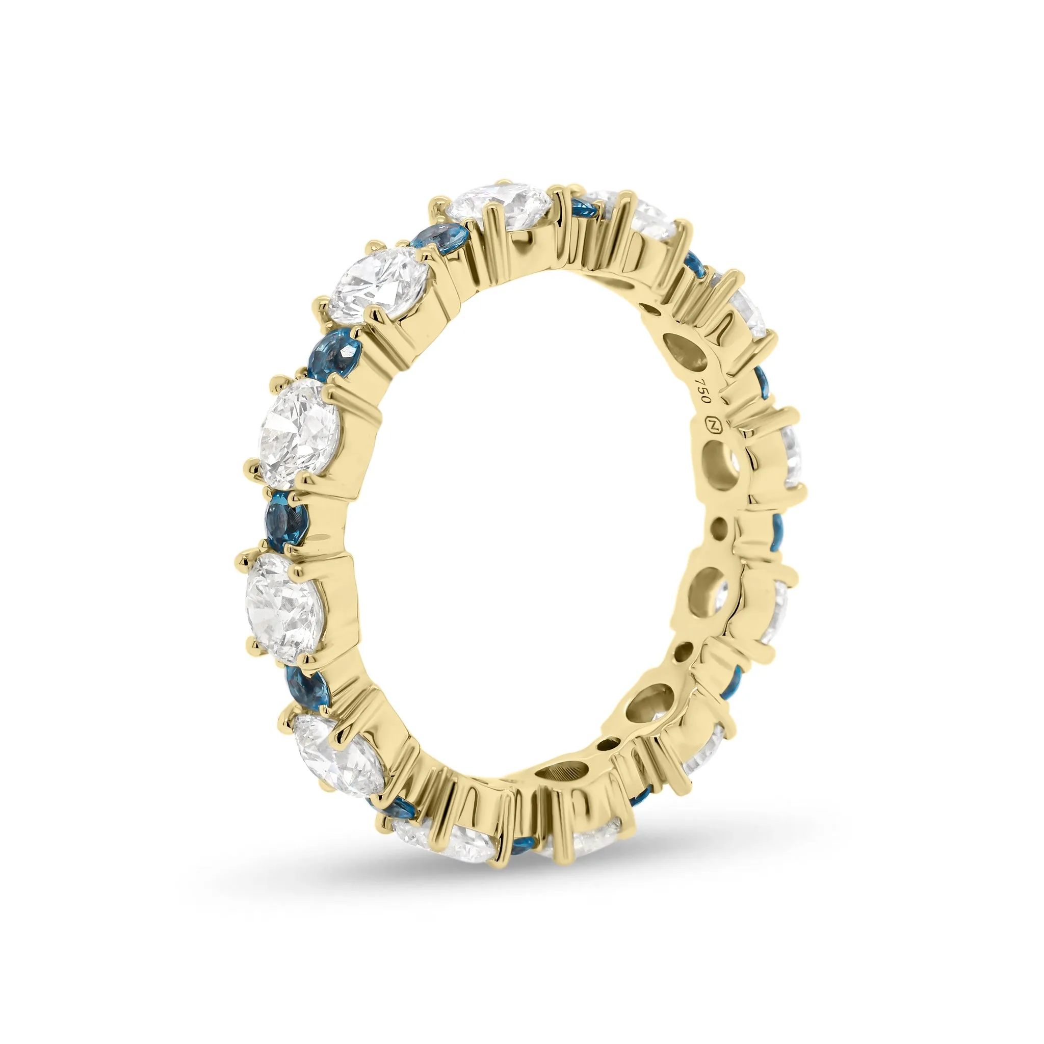 Classic Eternity Ring with Blue Aquamarine