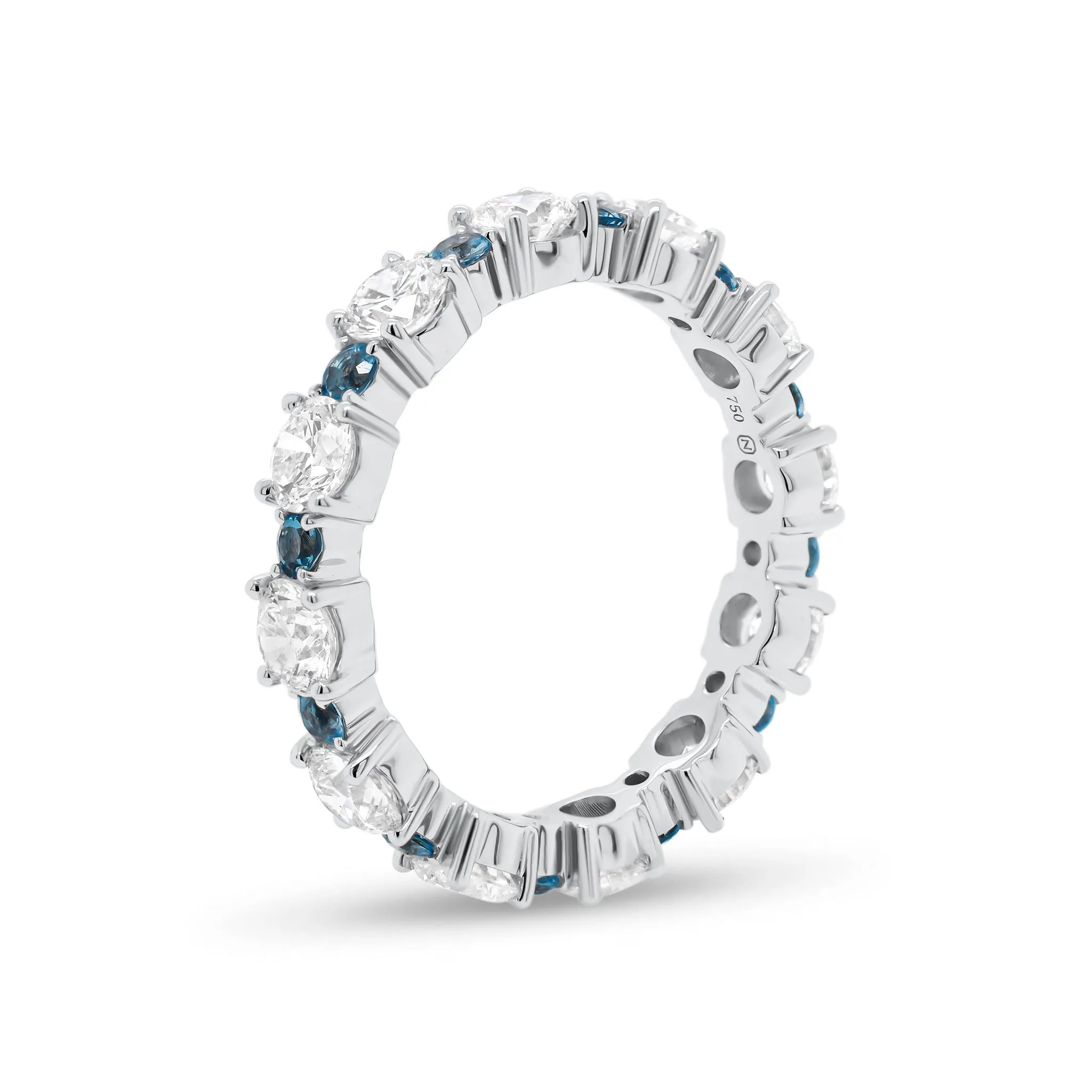 Classic Eternity Ring with Blue Aquamarine