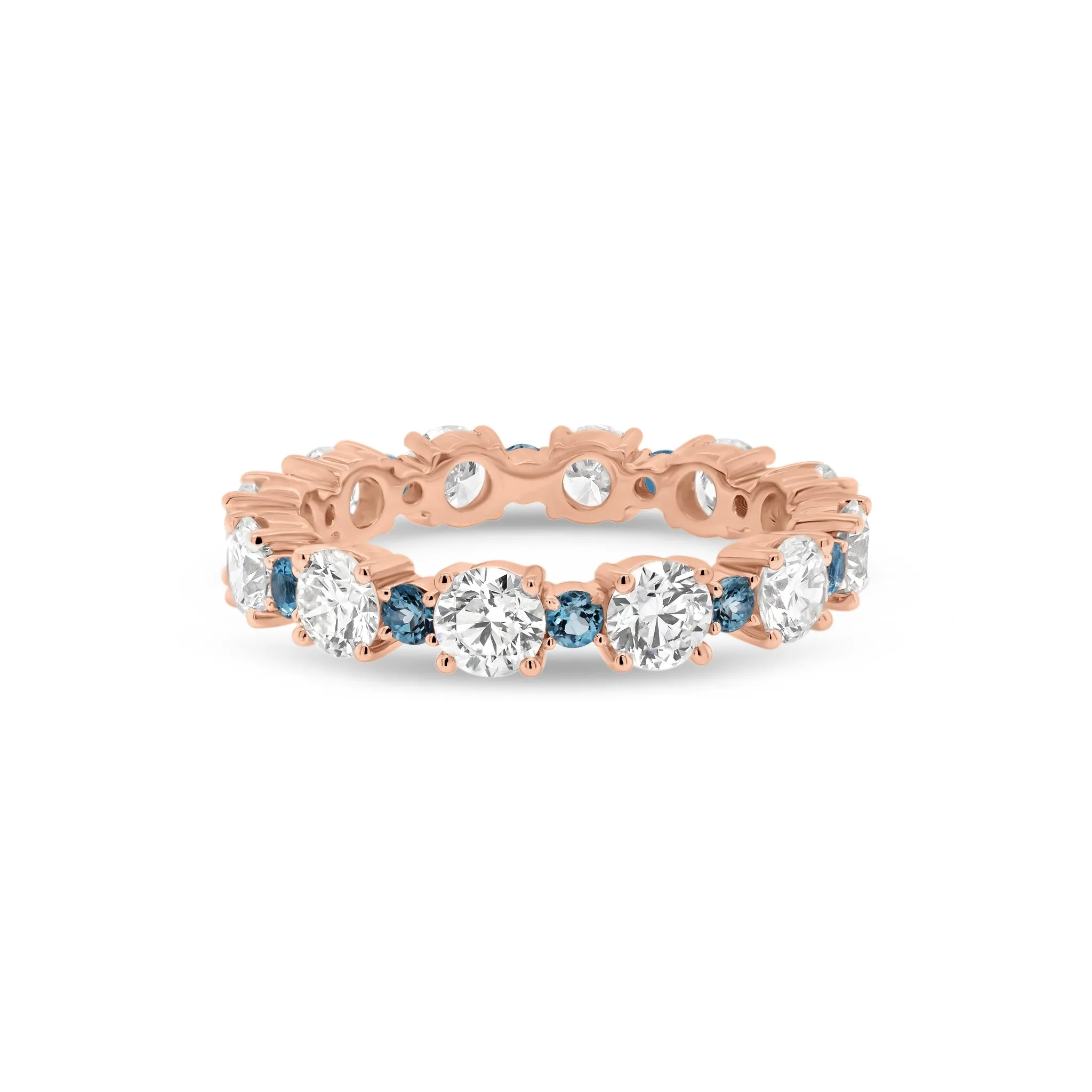 Classic Eternity Ring with Blue Aquamarine
