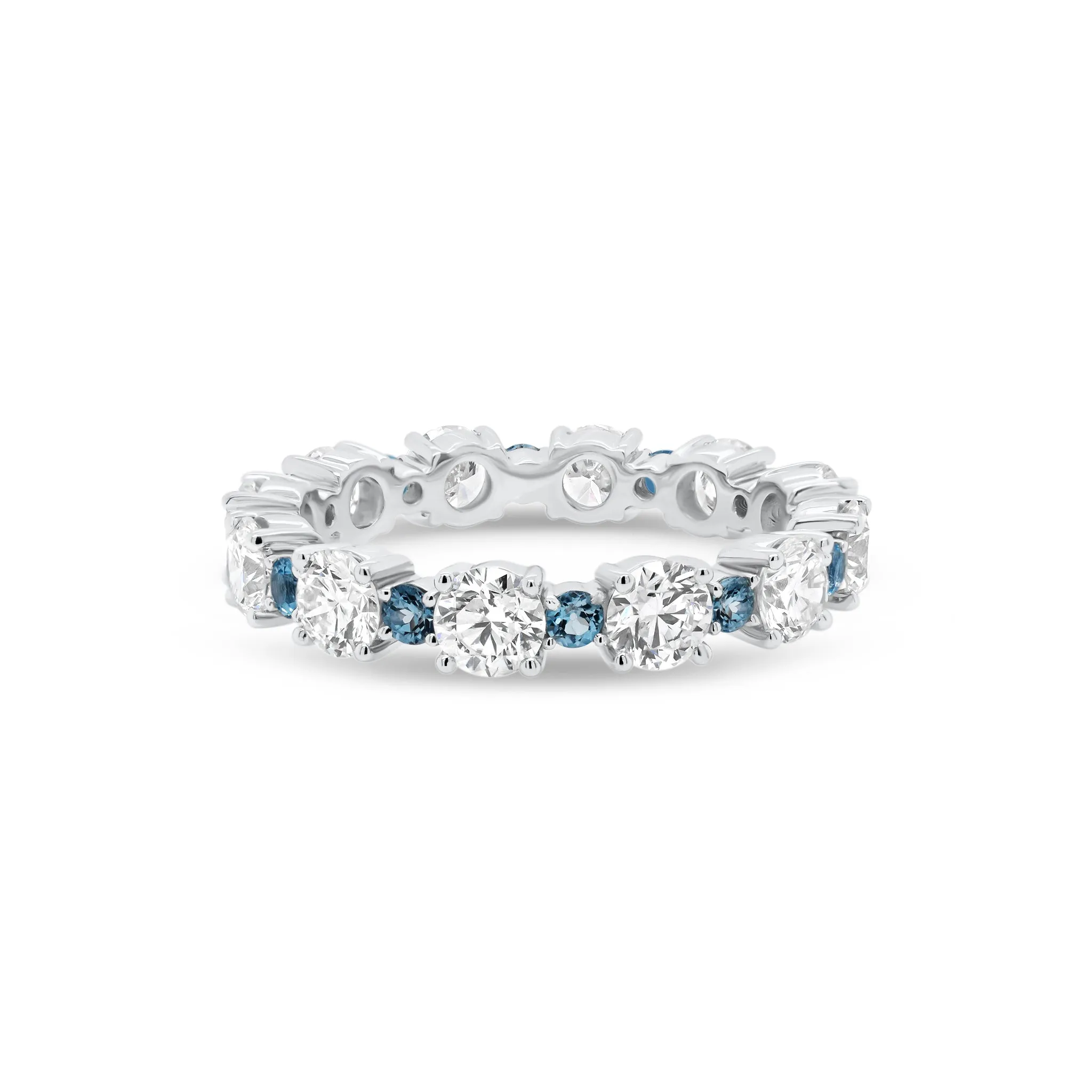 Classic Eternity Ring with Blue Aquamarine