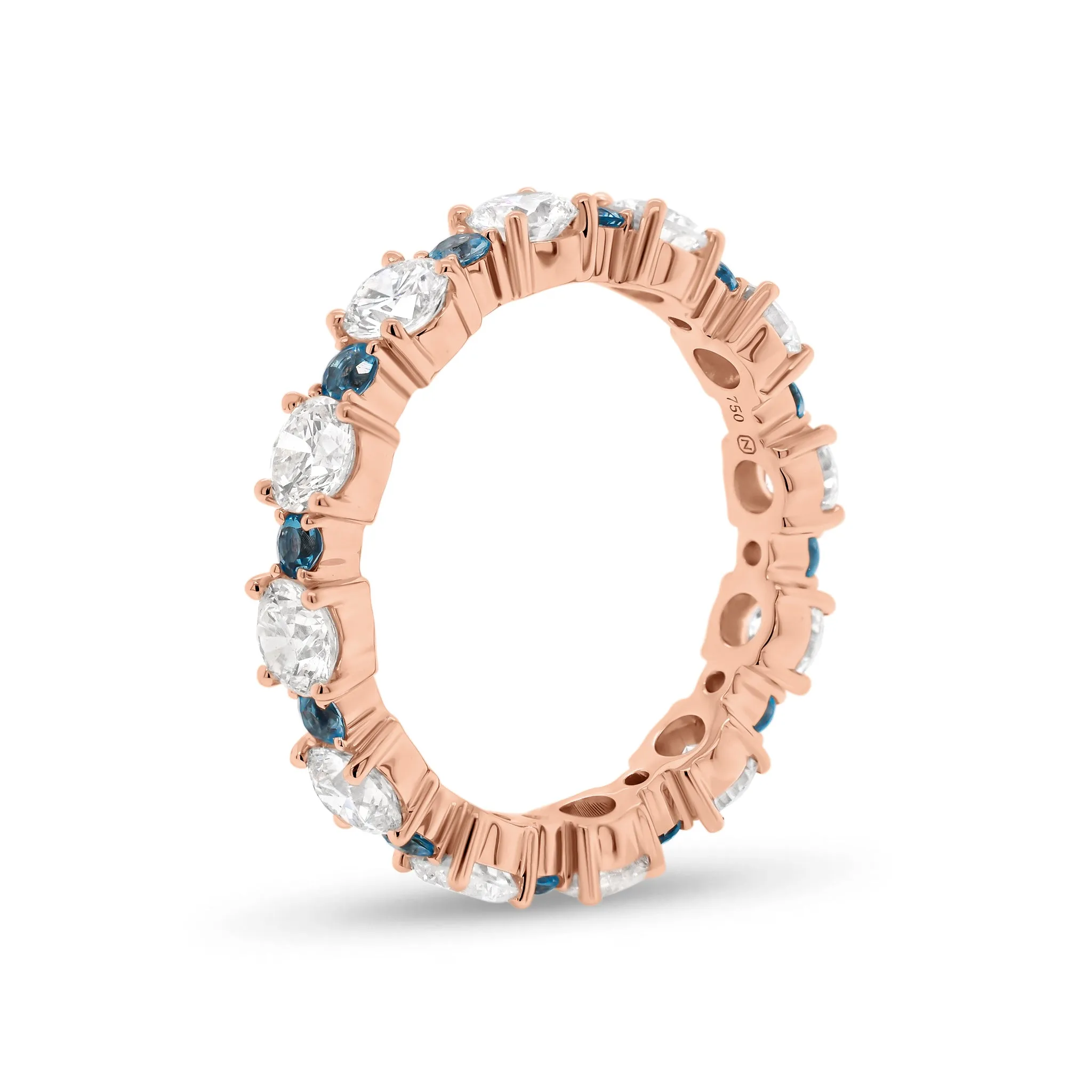 Classic Eternity Ring with Blue Aquamarine