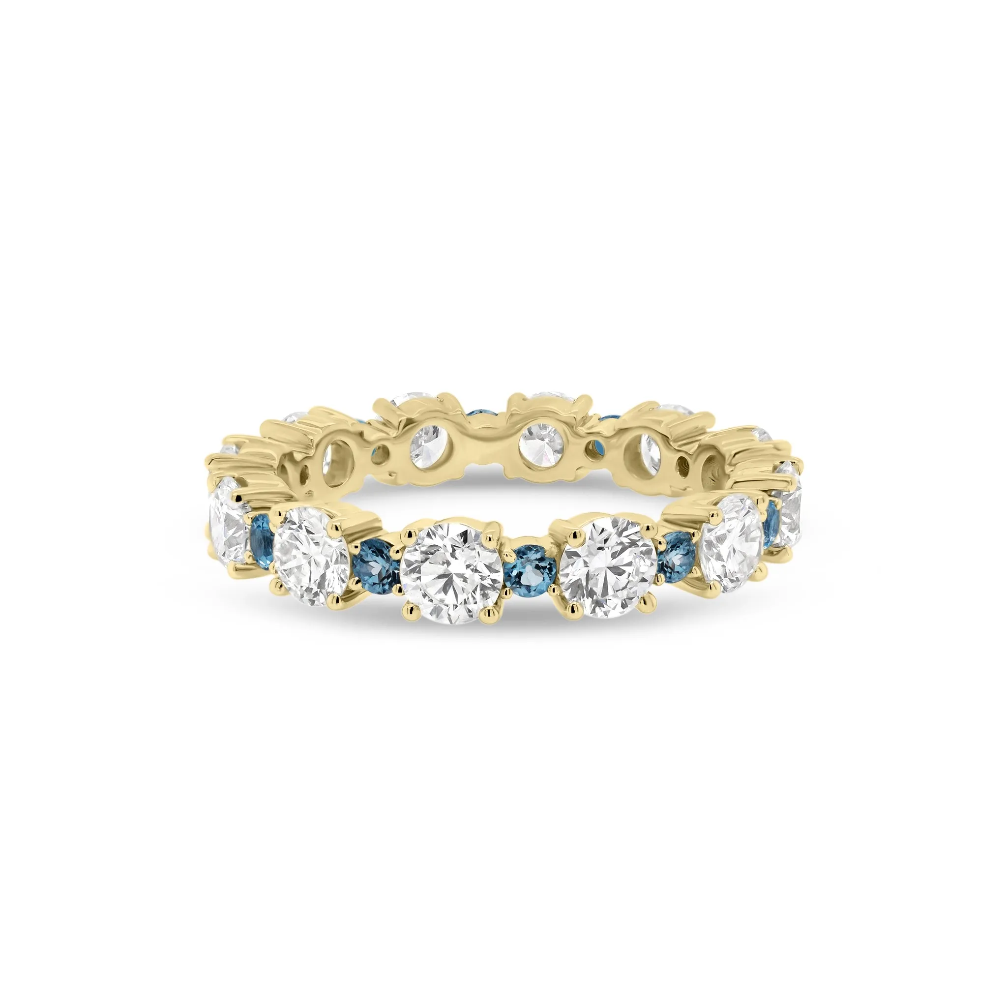 Classic Eternity Ring with Blue Aquamarine