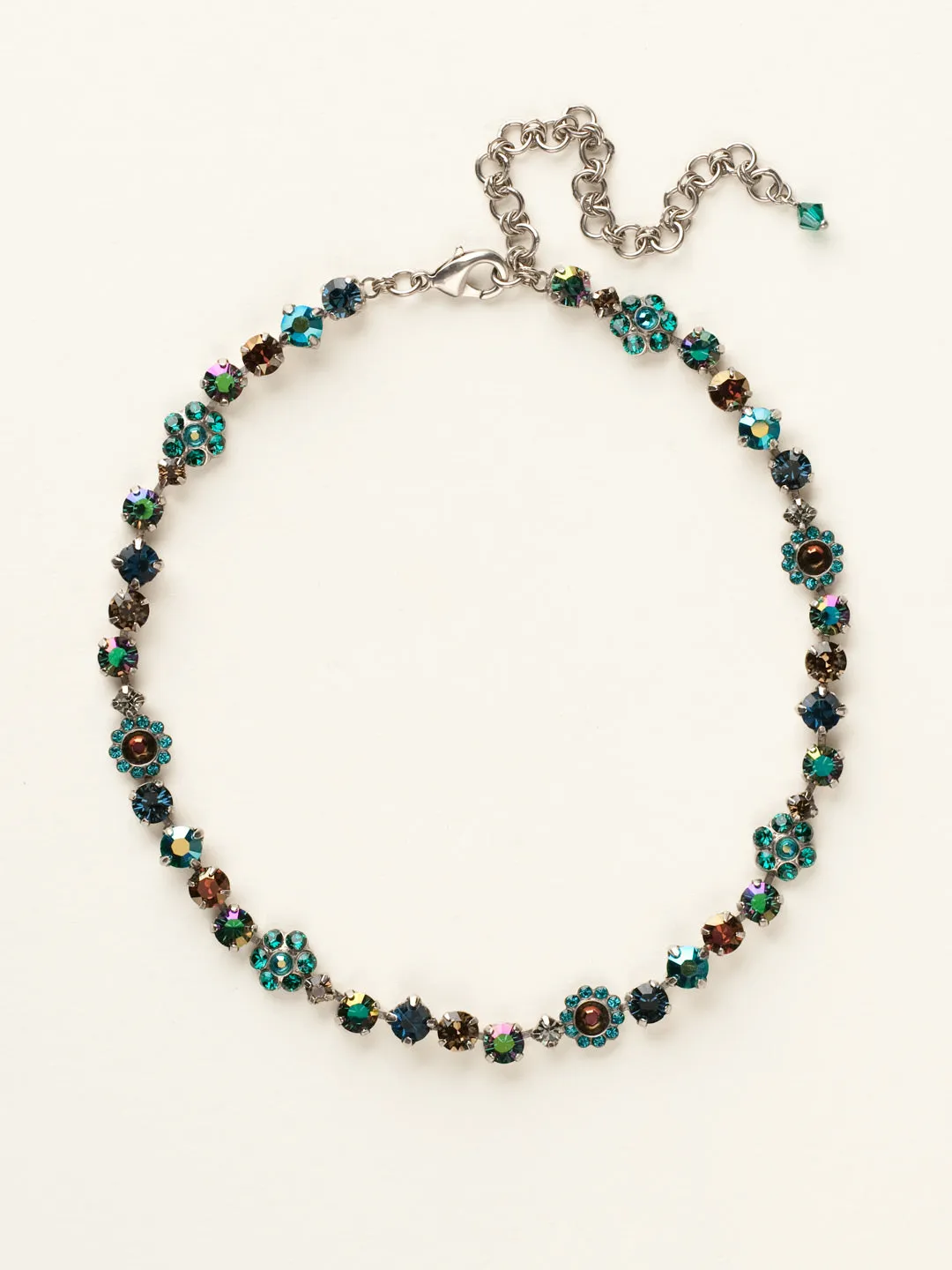 Classic Floral Tennis Necklace - NBE2ASEMC