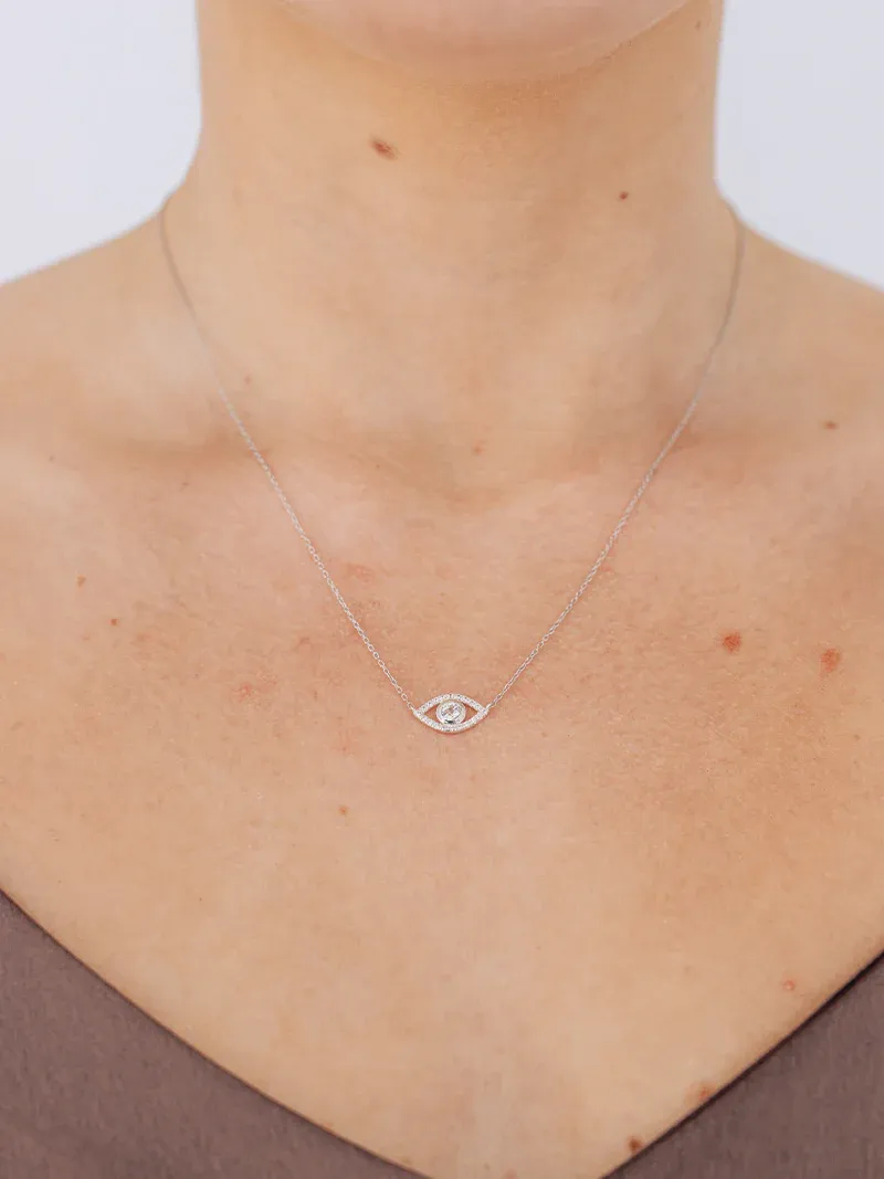 Classique Pavé Evil Eye Necklace
