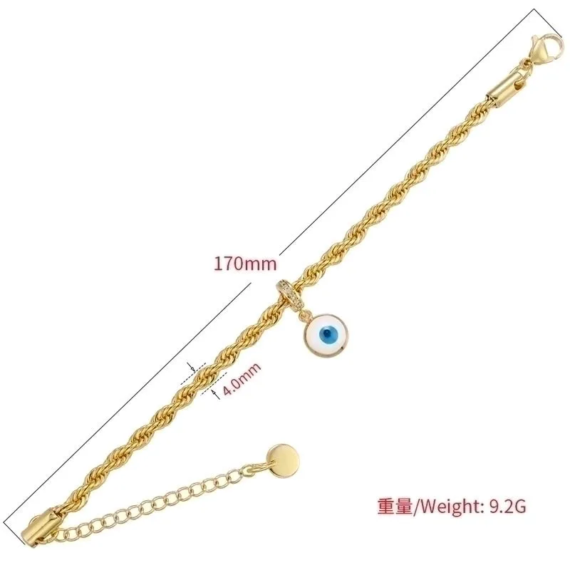 Color Dripping Eye Bracelet Twist Stainless Steel Bracelet European And American Style Jewelry