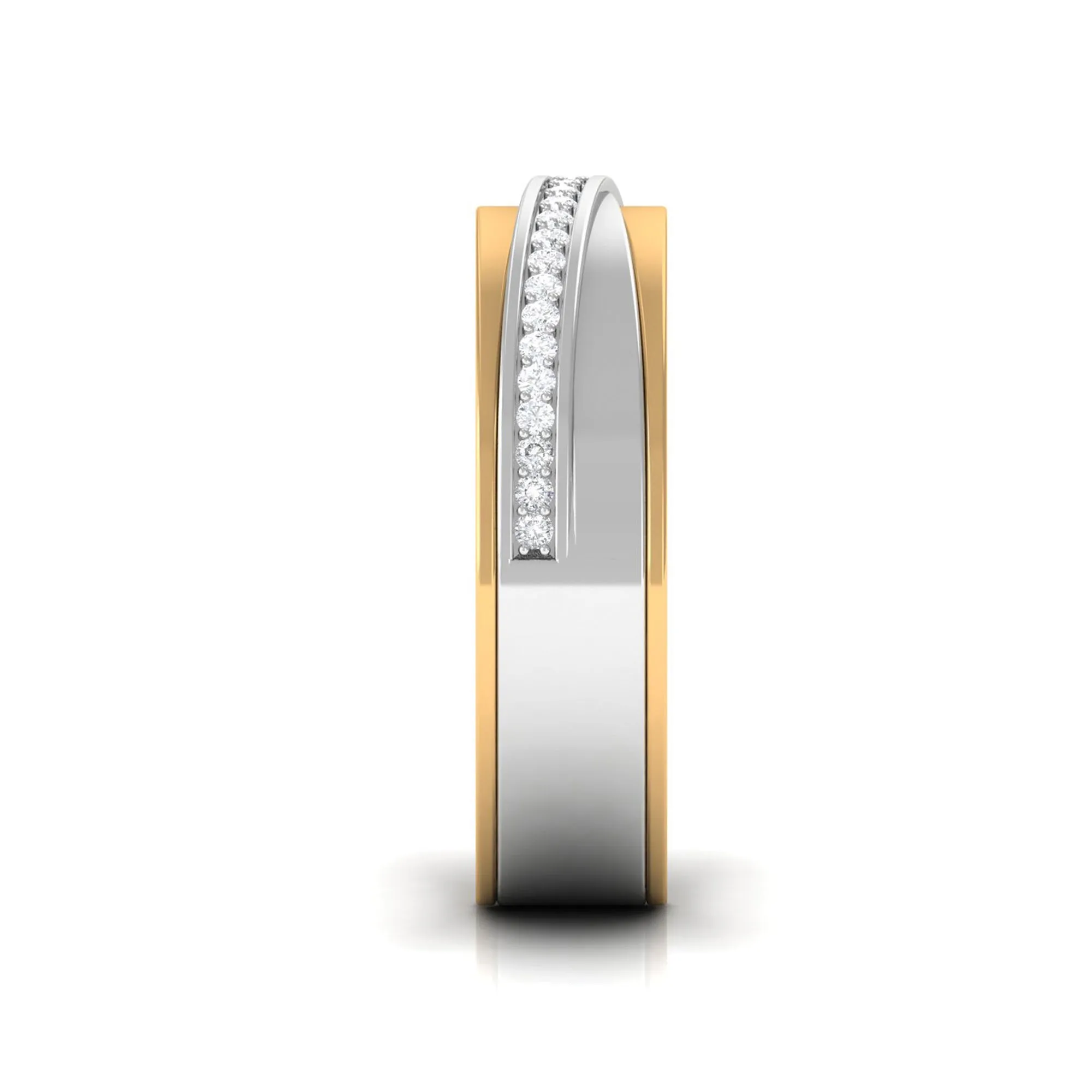 Contemporary Diamond Two Tone Band Ring