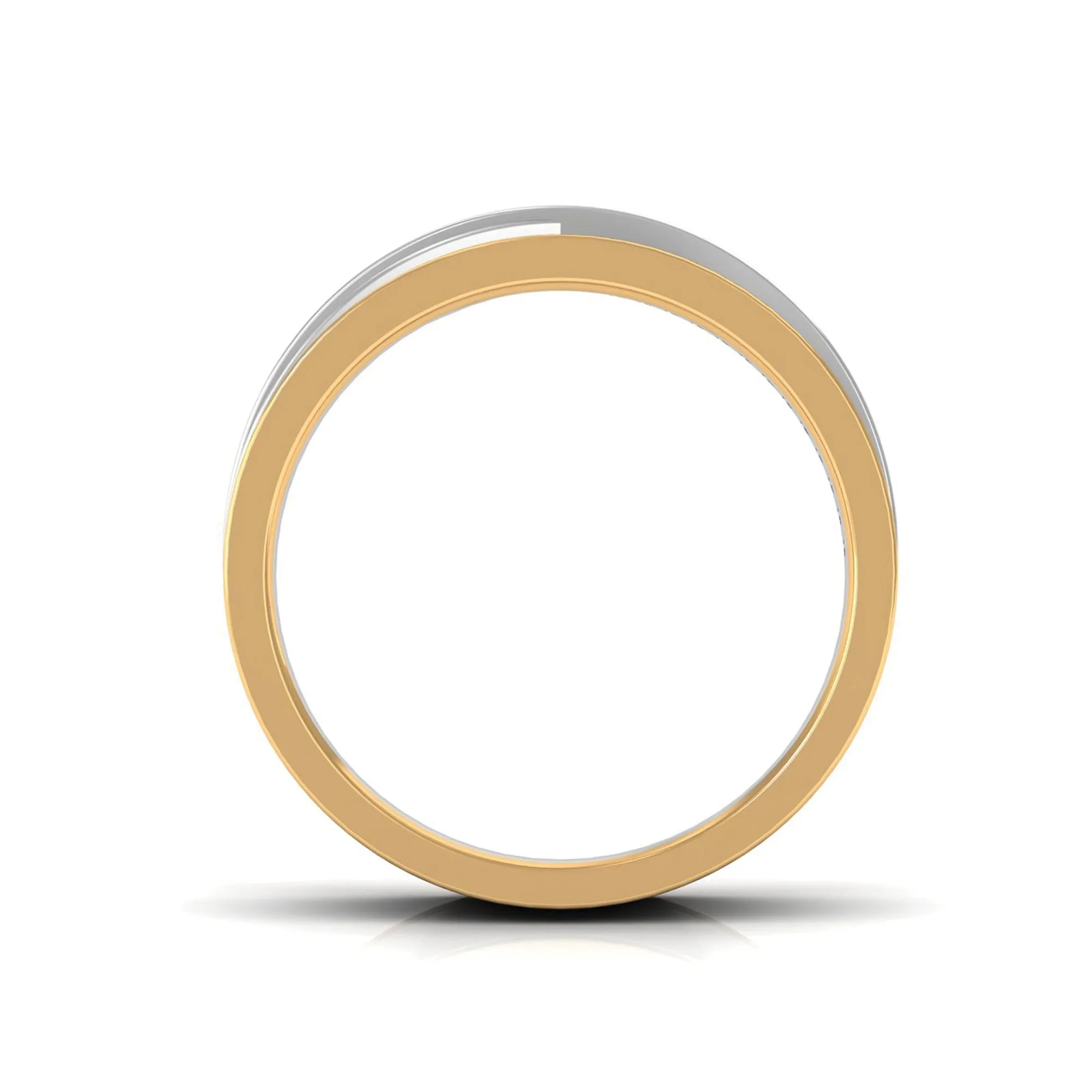 Contemporary Diamond Two Tone Band Ring