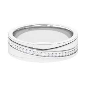 Contemporary Diamond Two Tone Band Ring