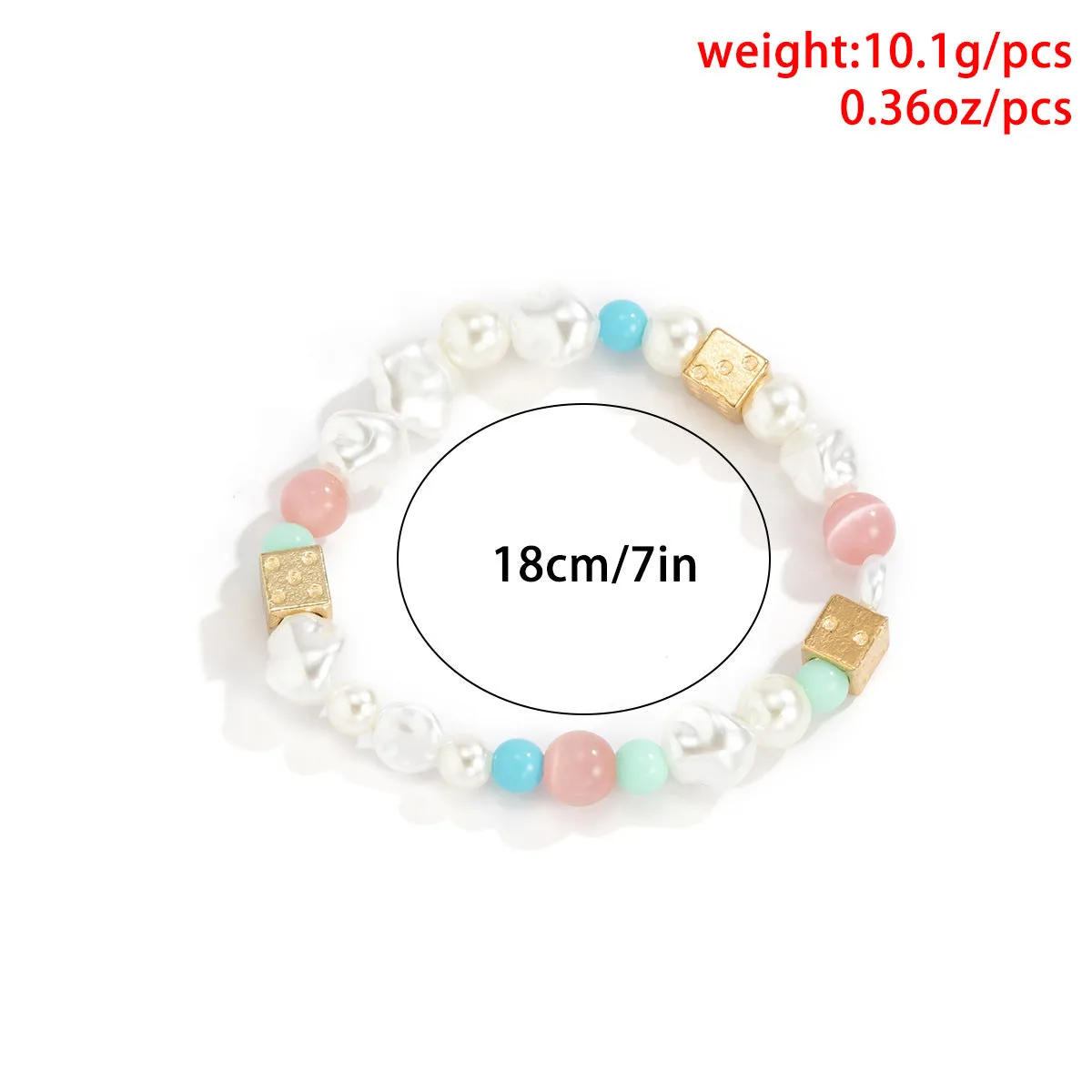 Contrasting Color Stretch Acrylic Square Bracelet