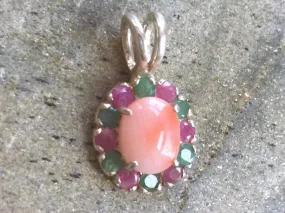 Coral Necklace - Statement Flower Pendant - Mothers Birthstone Necklace
