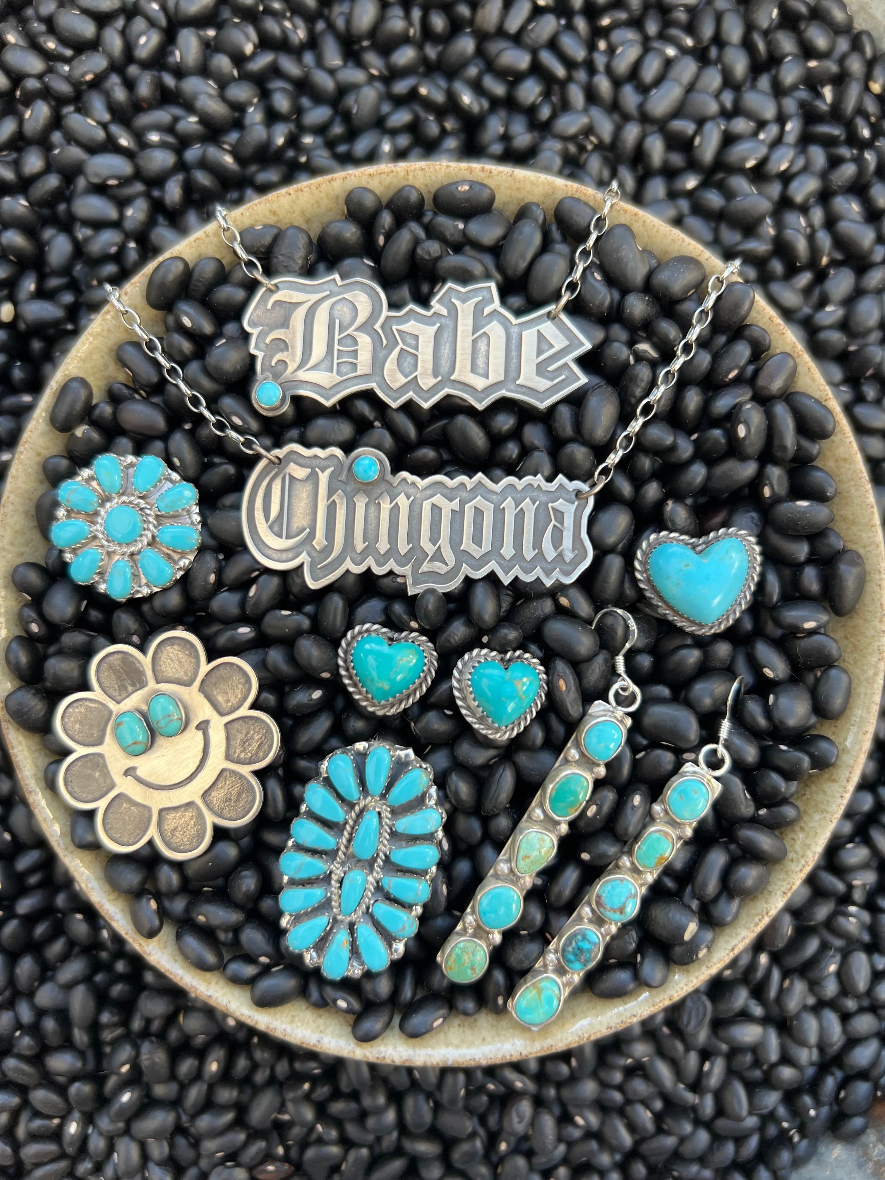 Crazy Daisy Turquoise Pendant