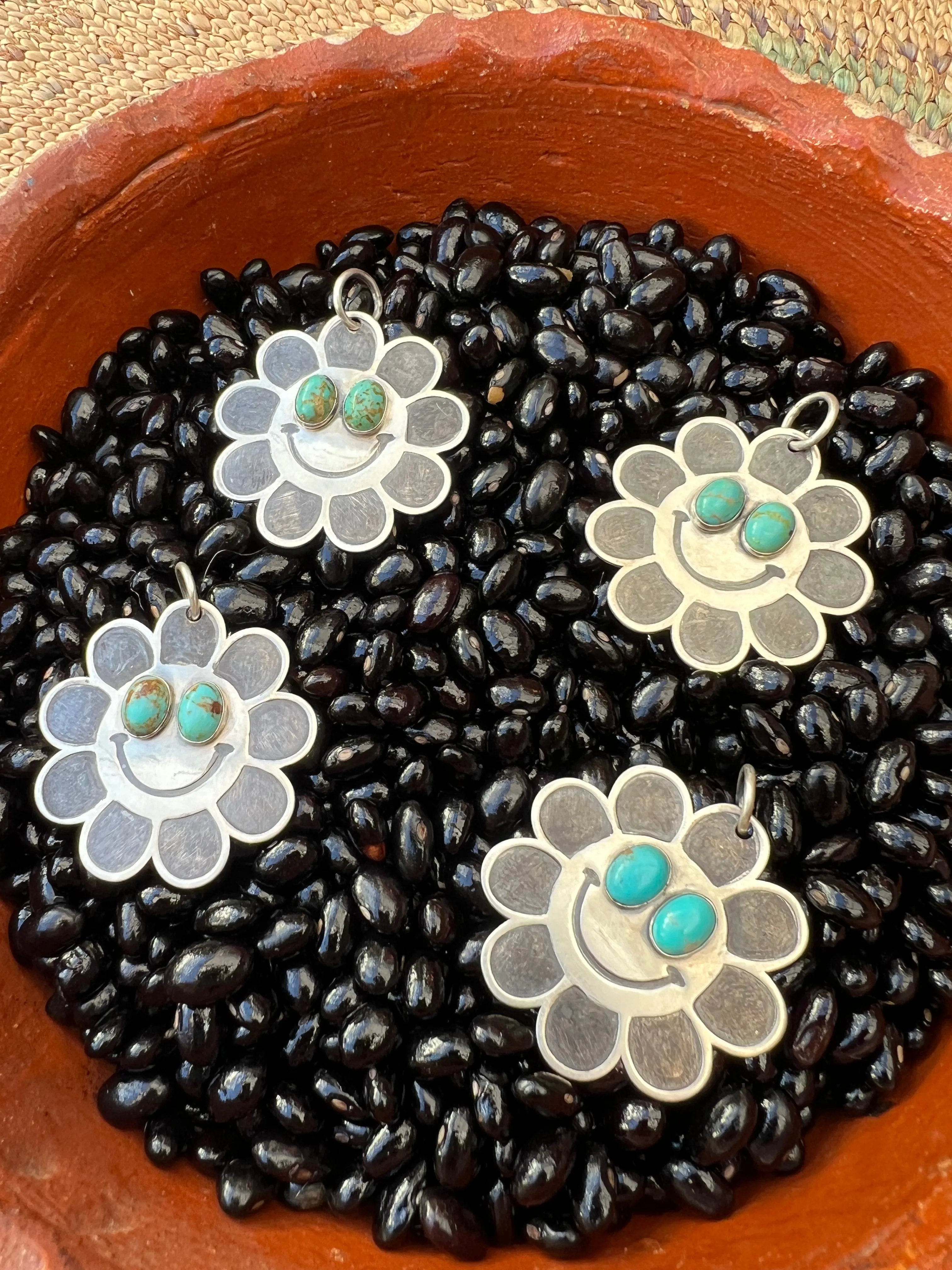 Crazy Daisy Turquoise Pendant