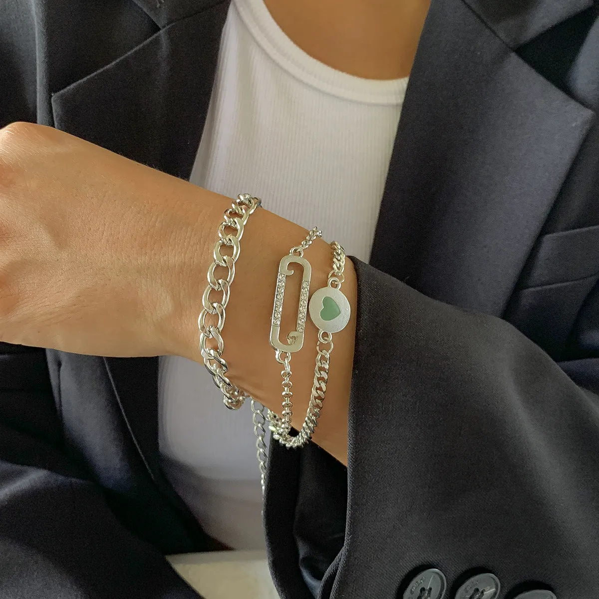 Creative Pin Metal Chain Bracelet