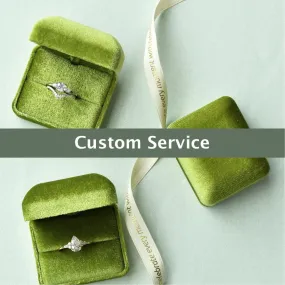 Custom ring for kplante Custom Pear Shaped Moissanite Ring Set 2pcs / Solid 14K White Gold