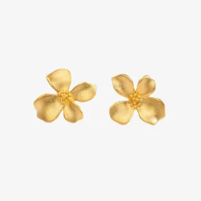 Delicate Gold Flower Stud Earrings | Fine Jewelry Perth