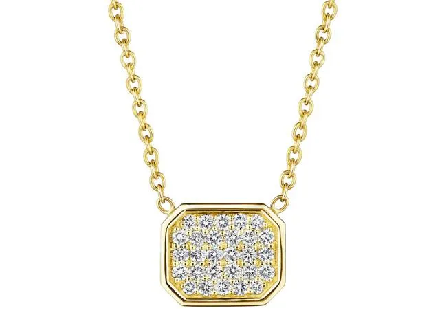 Diamond Emerald Shape Necklace