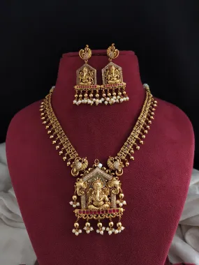 Divine Blessings of Lord Ganesha Jadau Kundan Antique Nagas Necklace Set