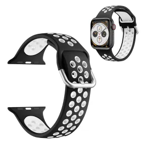 Dual color silicone watch band for Apple Watch Series 6 / 5 40mm - Black / White