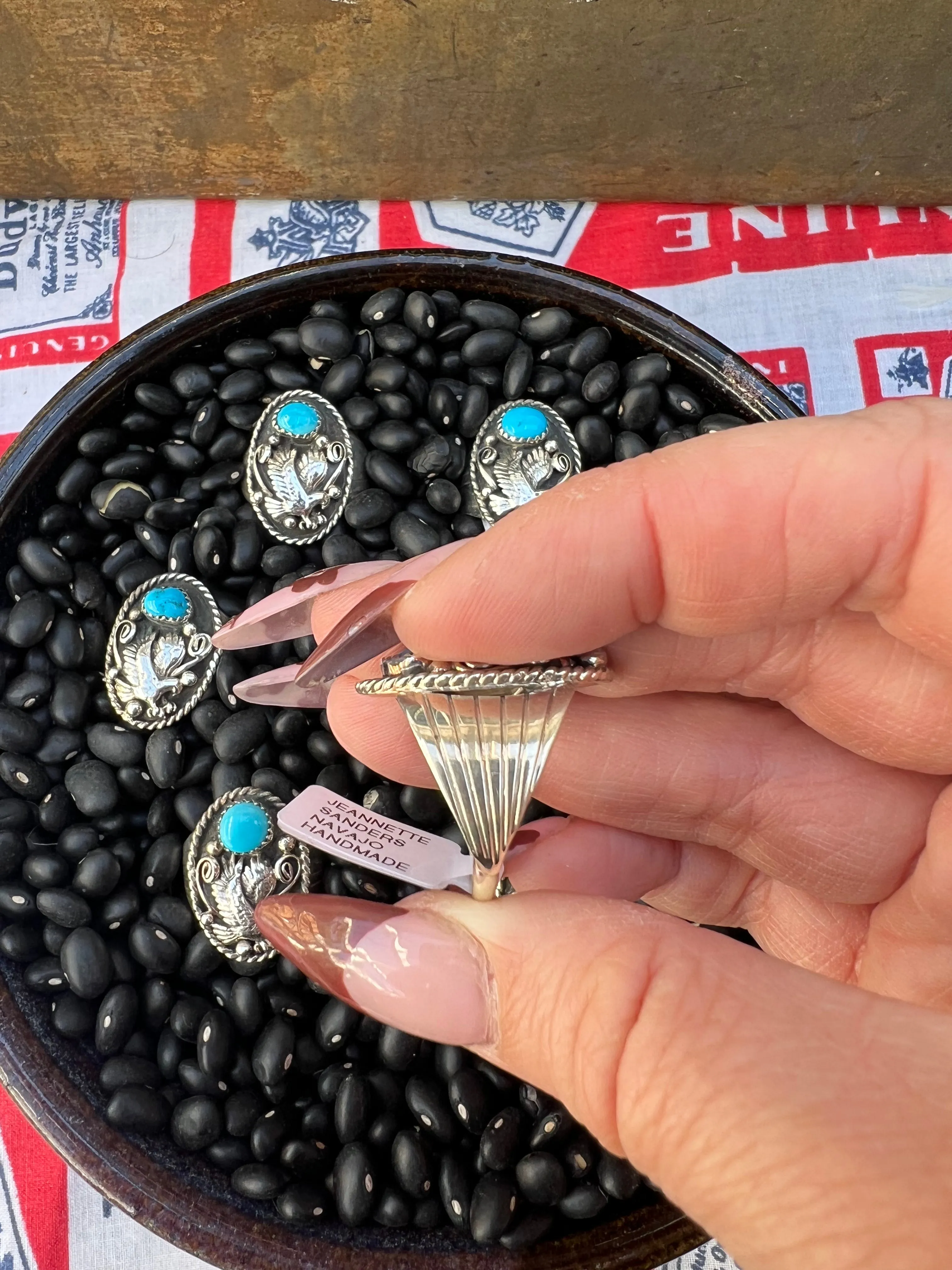 Eagle Turquoise Signet Ring