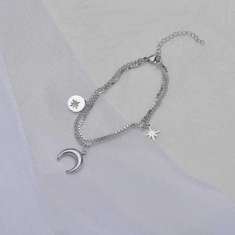 Eight-pointed Star Pendant Double-layer Titanium Steel Non-fading Bracelet