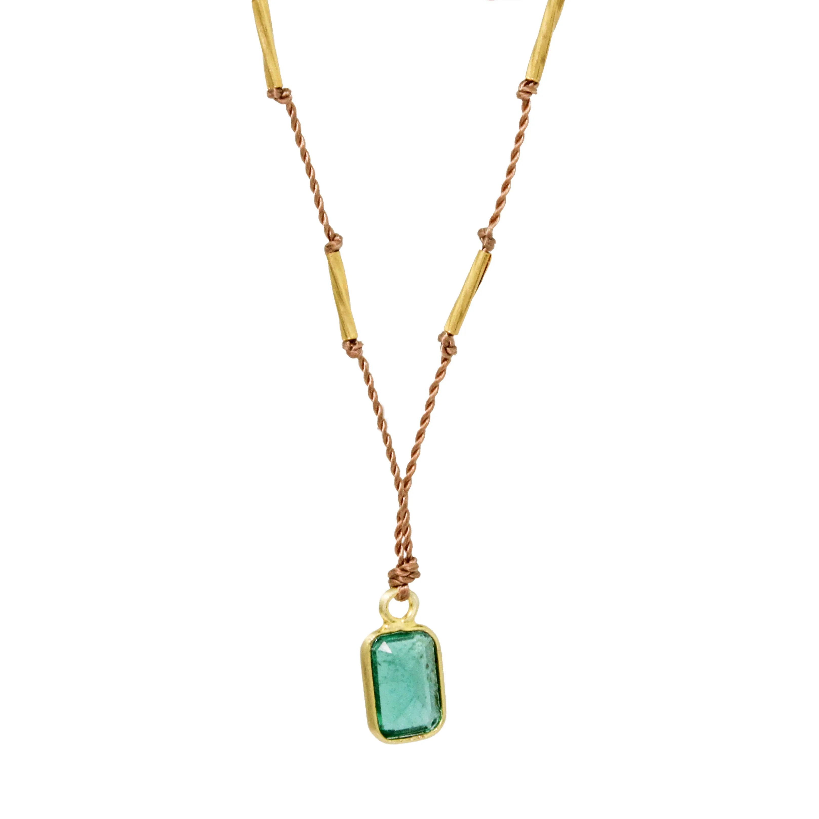 Emerald   22k Bars Necklace