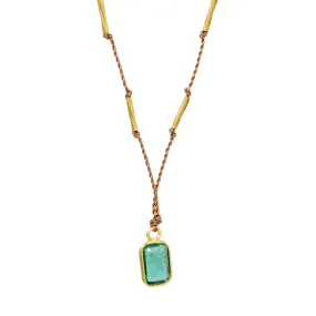 Emerald   22k Bars Necklace