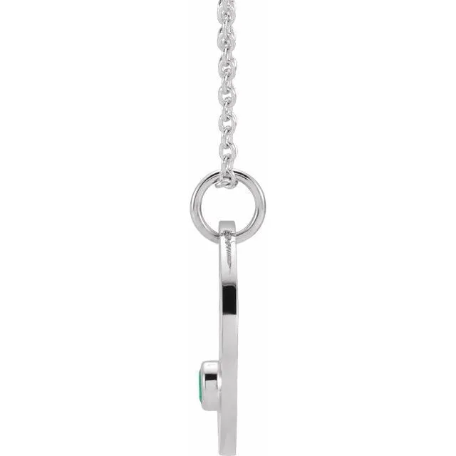 Emerald Aries Zodiac Disc 16-18" Necklace