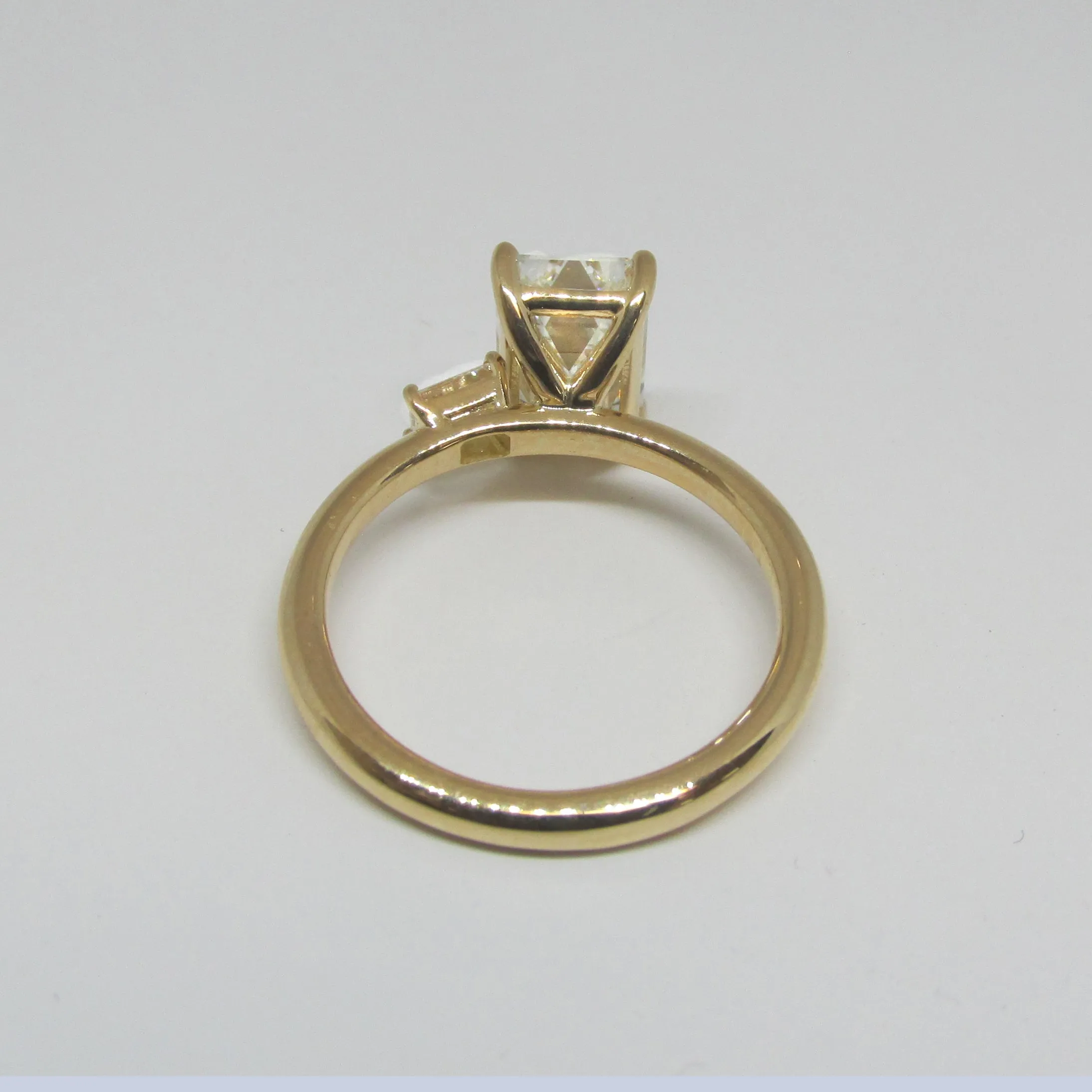 Emerald Cut Diamond Engagement Ring one Side Stone 2.43ctw