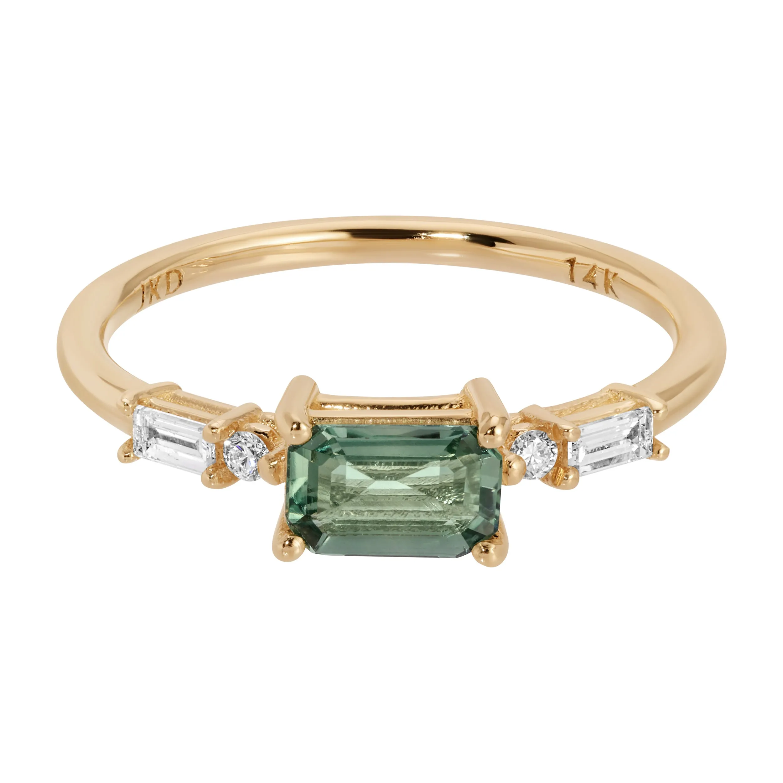 Emerald Cut Green Sapphire Etude Ring (ready to ship option)*