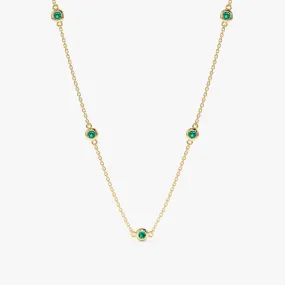 Emerald Station Necklace, Gwen
